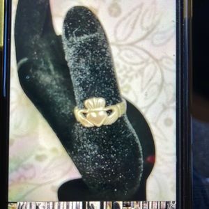 Sterling silver Irish Claddagh ring, 925 size 7 1/2